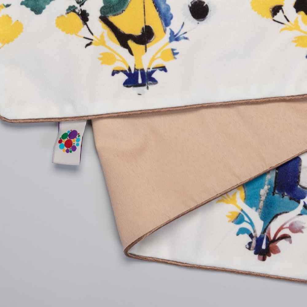 Couverture en velours Élegance Persane Blanche Nahal