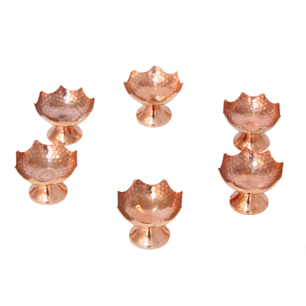 Ensemble de 6 bols de table en cuivre martelé traditionnellement - Azar