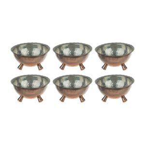 Ensemble de 6 bols de table en cuivre martelé traditionnellement – Hananeh