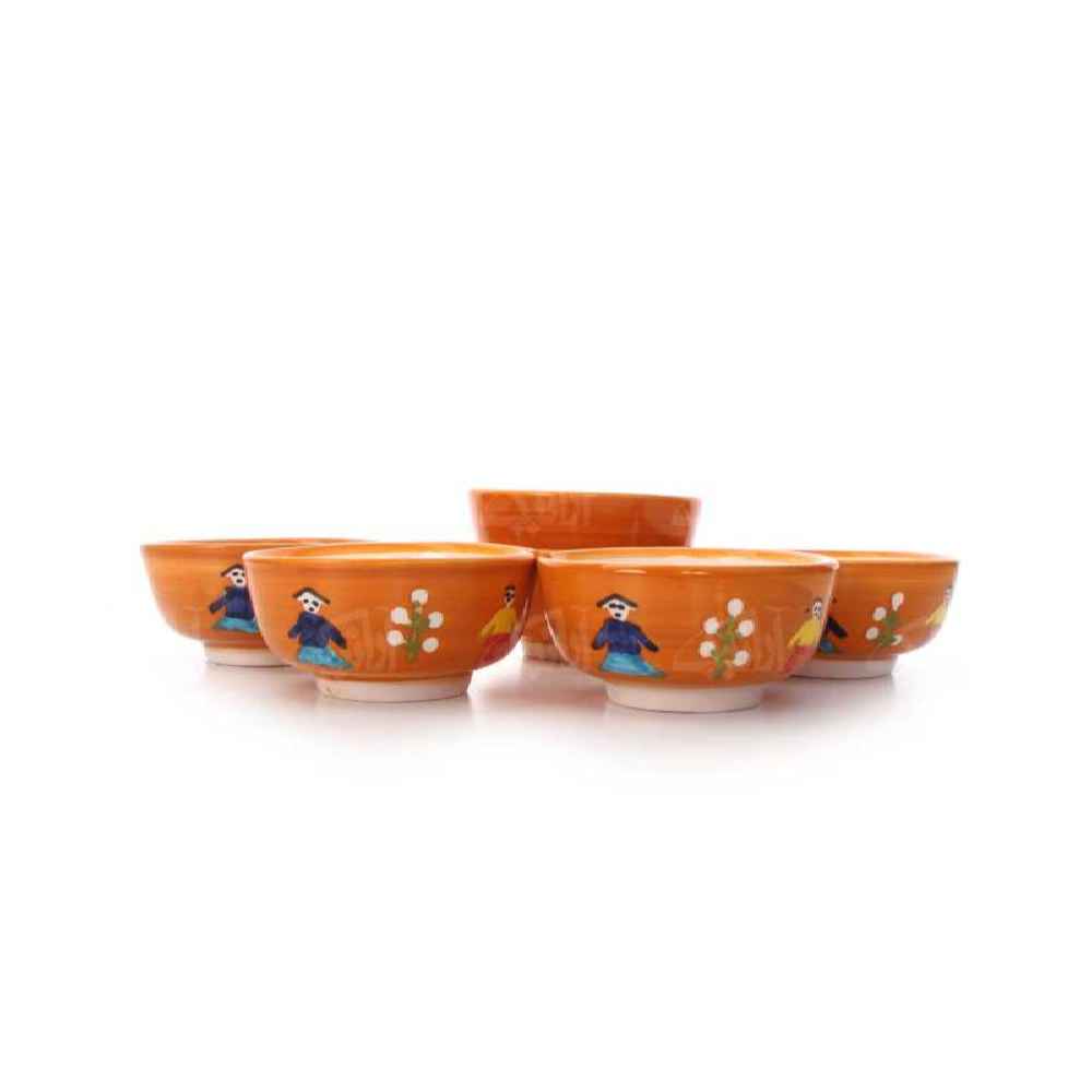 Ensemble de 6 bols décoratifs en céramique fait main modèle Galin
