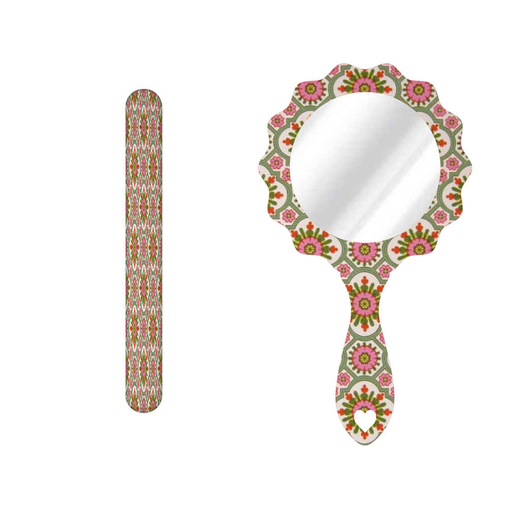 Lime à Ongles Métallique et Set de Miroir avec Motif Inspiré de la Perse - Motif Bahar
