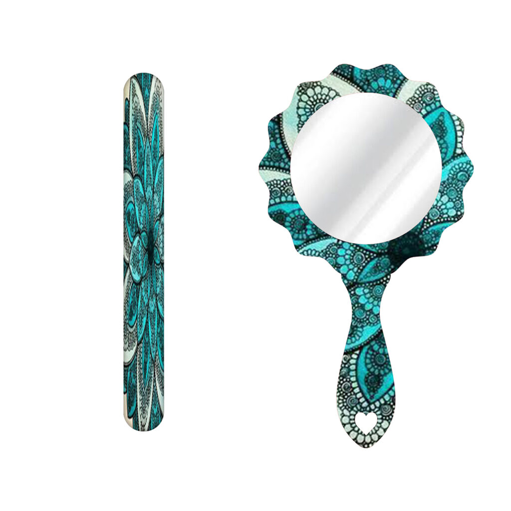Lime à Ongles Métallique et Set de Miroir avec Motif Inspiré de la Perse - Motif Darya