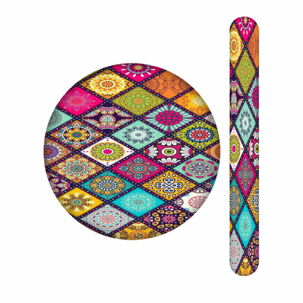 Lime à Ongles Métallique et Set de Miroir avec Motif Inspiré de la Perse - Motif Nava