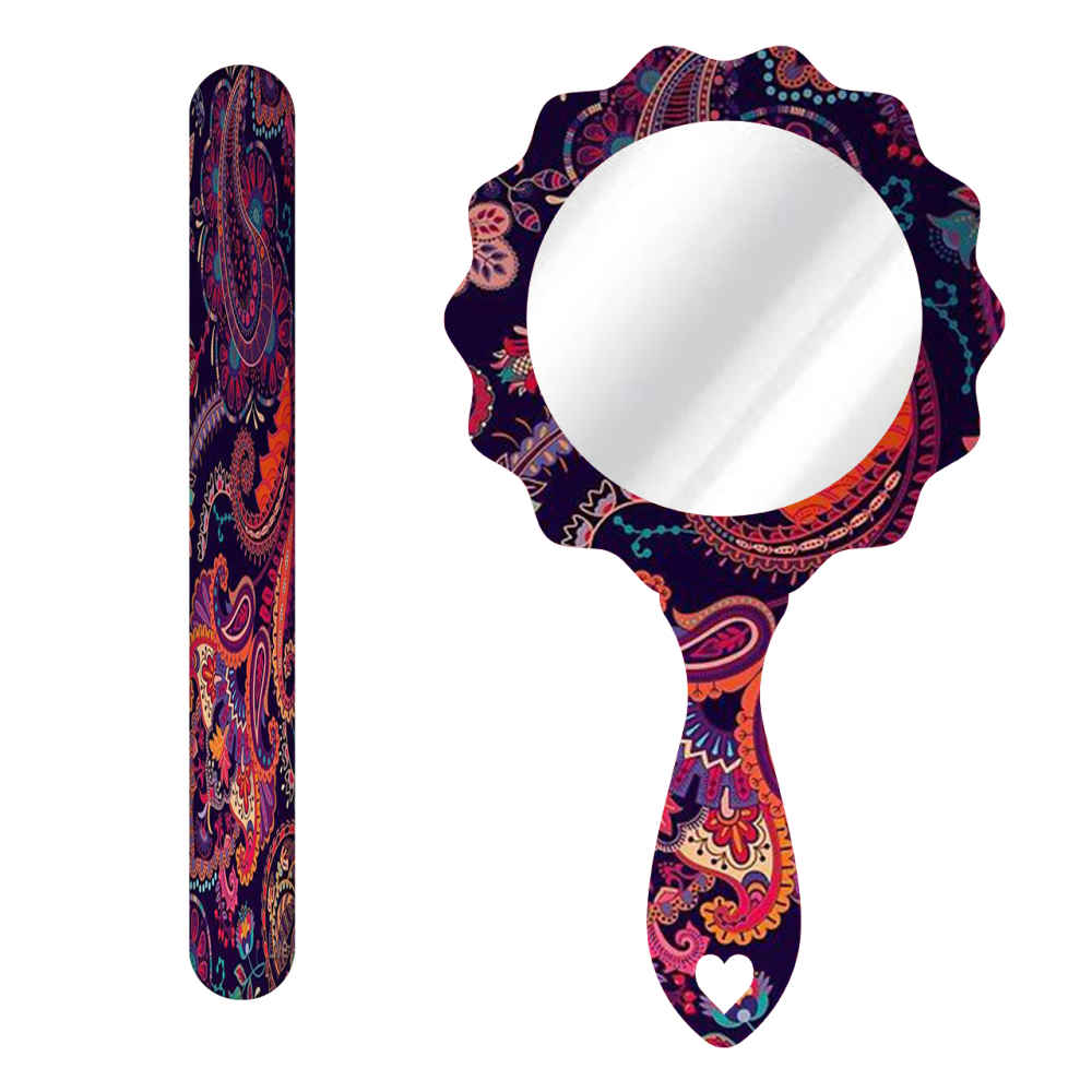 Lime à Ongles Métallique et Set de Miroir avec Motif Inspiré de la Perse - Motif Rana