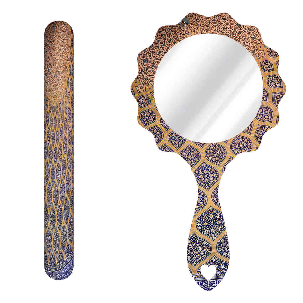 Lime à Ongles Métallique et Set de Miroir avec Motif Inspiré de la Perse - Motif Sonati