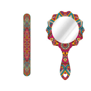 Lime à Ongles Métallique et Set de Miroir avec Motif Inspiré de la Perse – Motif Été