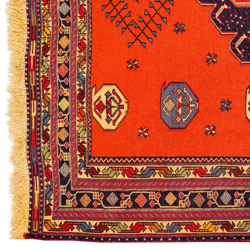 Tapis Kilim en laine persane tissé à la main à Sirjan Traditionnel Savin
