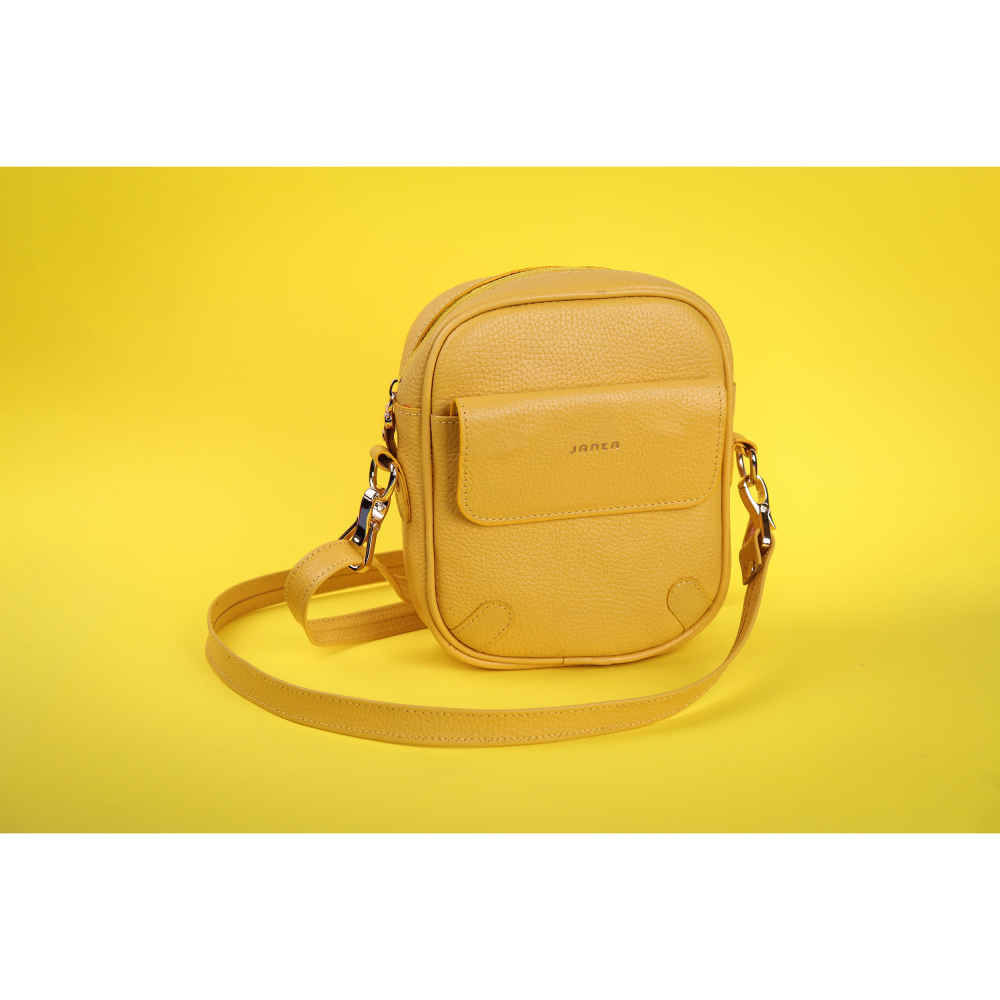 Sac Bandoulière en Cuir d’Exception Fait Main – Édition Jaune Janta