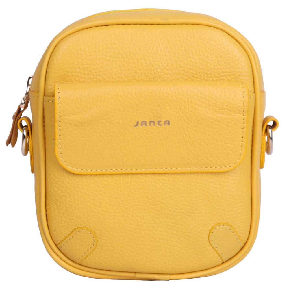 Sac Bandoulière en Cuir Luxueux Fait Main - Édition Yellow Janta