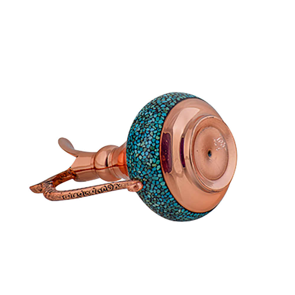 Pichet Décoratif en Cuivre Persan Artisanal Incrusté de Turquoise Hasti