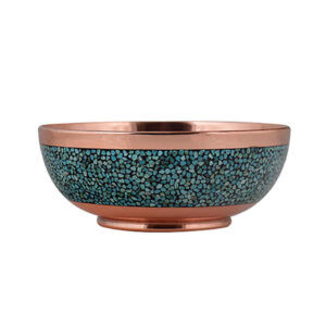 Bol Décoratif Persan Artisanal Incrusté de Turquoise Vina