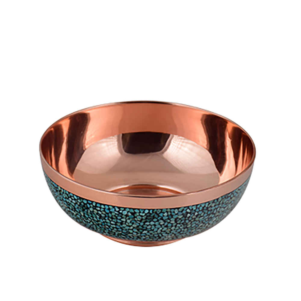 Bol Décoratif Persan Artisanal Incrusté de Turquoise Vina