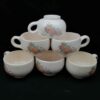 Service à thé en porcelaine victorienne modèle Bahar avec théière et soucoupe