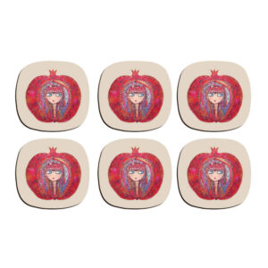 Ensemble de sous-verres artistiques avec le design Nargol