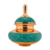 Sucrier persan artisanal en cuivre incrusté de turquoise Yara