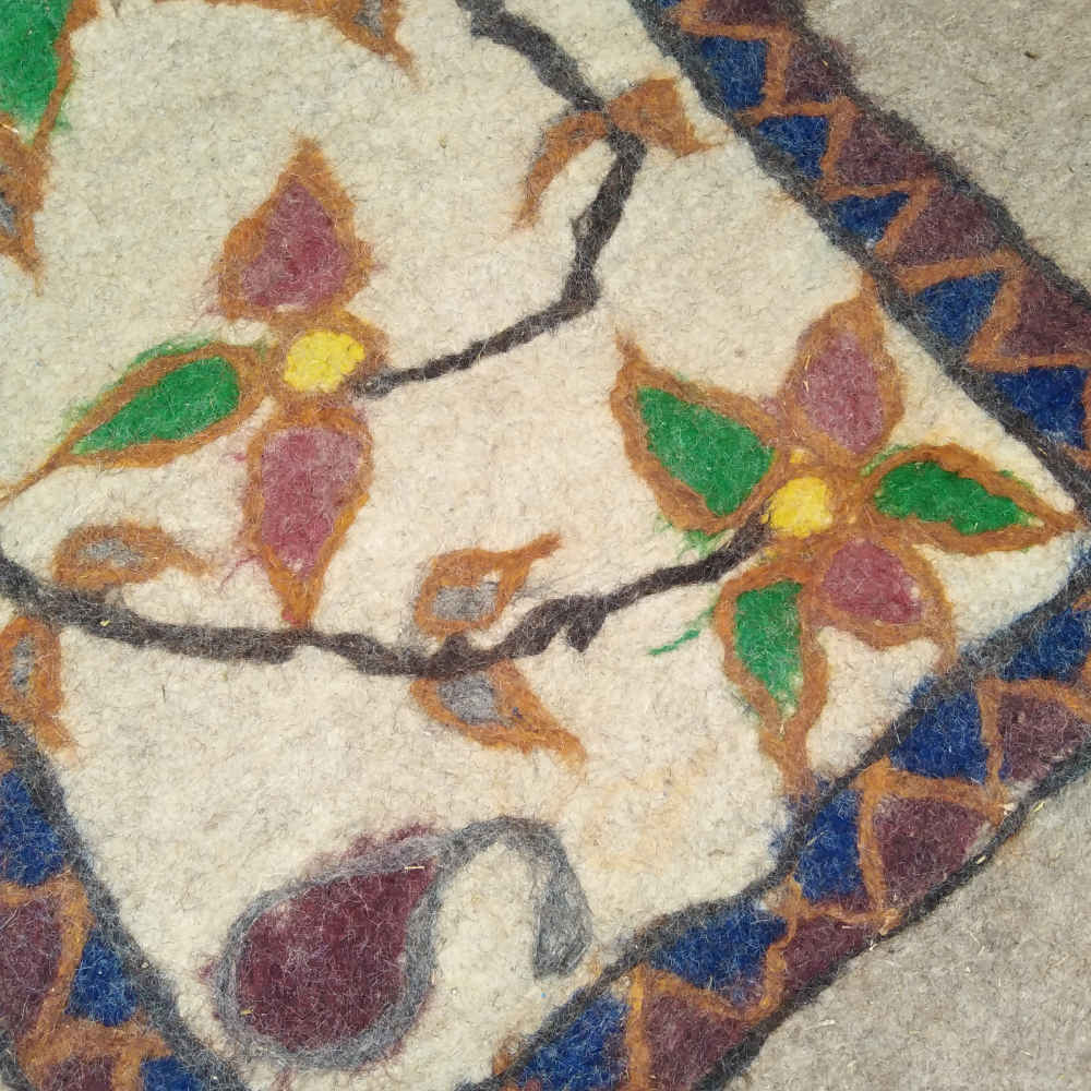 Tapis en feutre de laine persan 100% naturel et fait main Ramin