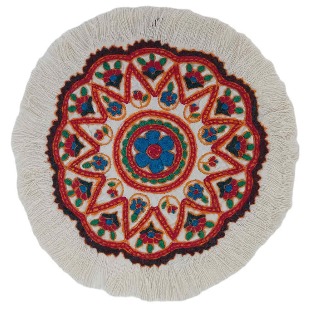 Nappe ronde brodée à la main Modèle Alaleh