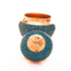 Sucrier persan artisanal en cuivre incrusté de turquoise Zarin