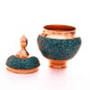 Sucrier persan artisanal en cuivre incrusté de turquoise Zarin