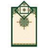 Tapis de Prière Islamique en Velours Léger Vert avec Motif Eslimi