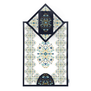 Tapis de Prière Islamique en Velours Léger avec Motif Eslimi