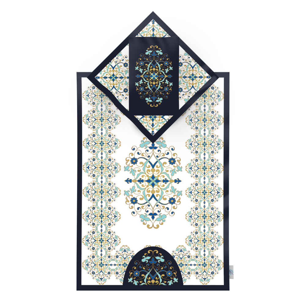 Tapis de Prière Islamique en Velours Léger avec Motif Eslimi