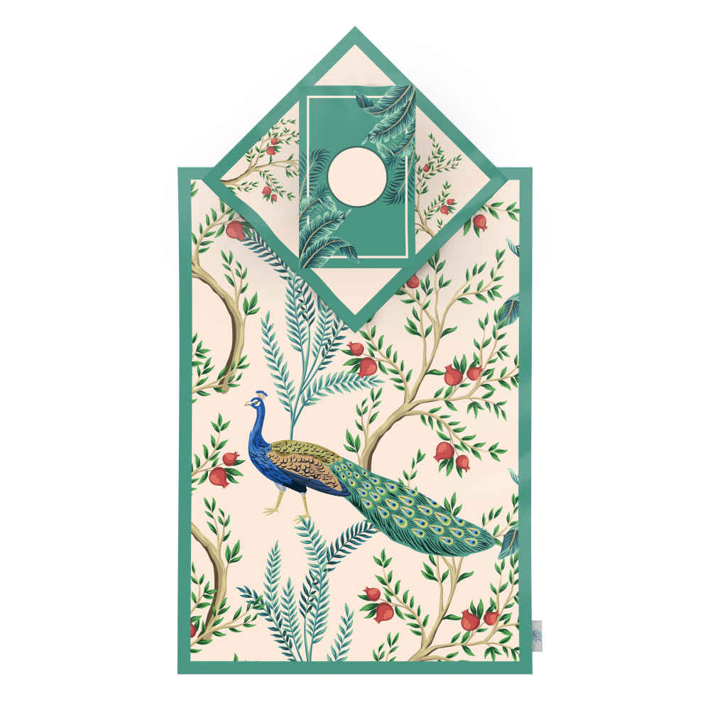 Tapis de Prière Islamique en Velours Léger avec Motif d’Oiseaux et Fleurs