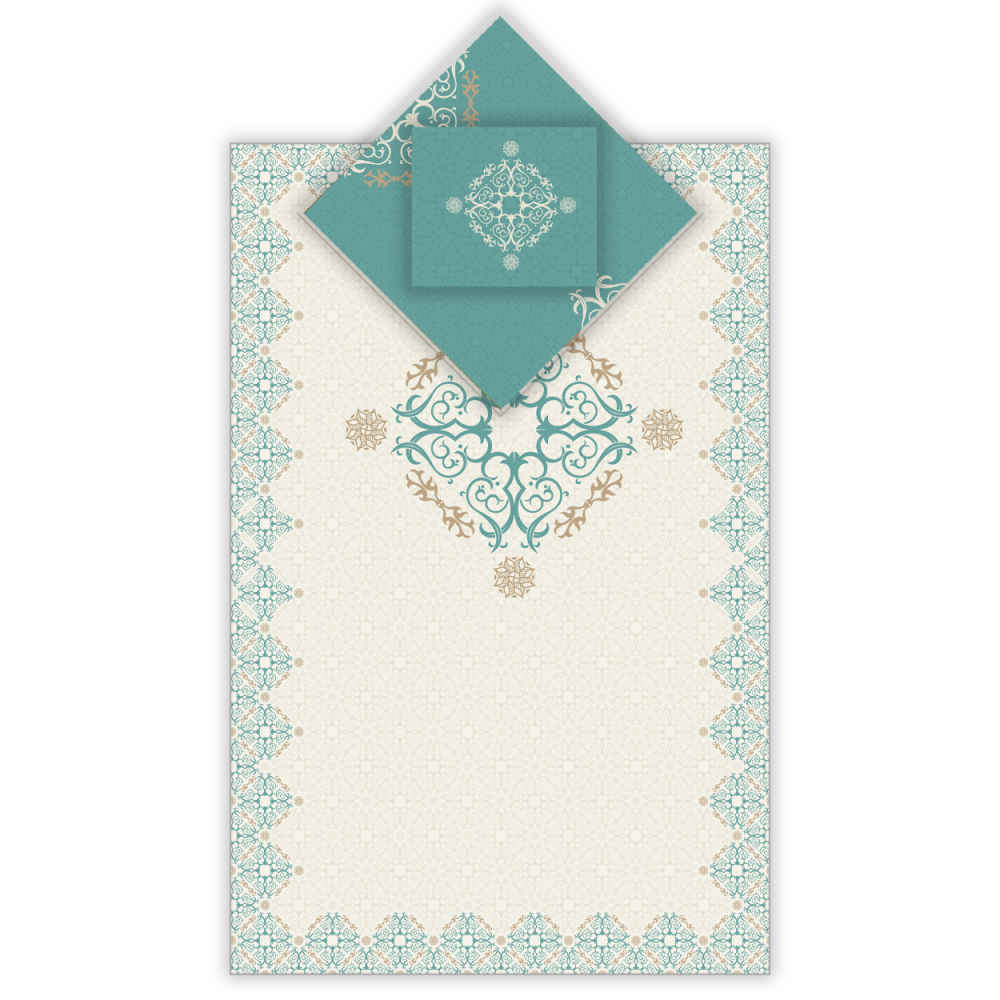 Tapis de Prière Islamique en Velours Léger Blanc