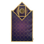 Tapis de Prière Islamique en Velours Léger Violet avec Motif Eslimi