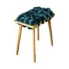 Tabouret moderne à pieds tricoté couleur bleue