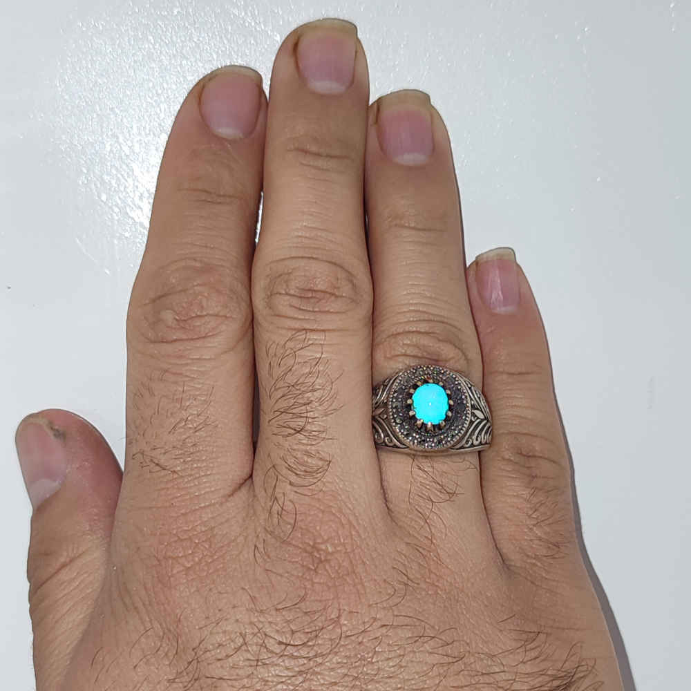 Bague en Argent Persan avec Turquoise de Neyshabur Farima Mehran