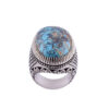 Bague en Argent Persan Faite Main avec Turquoise de Neyshabur Taha