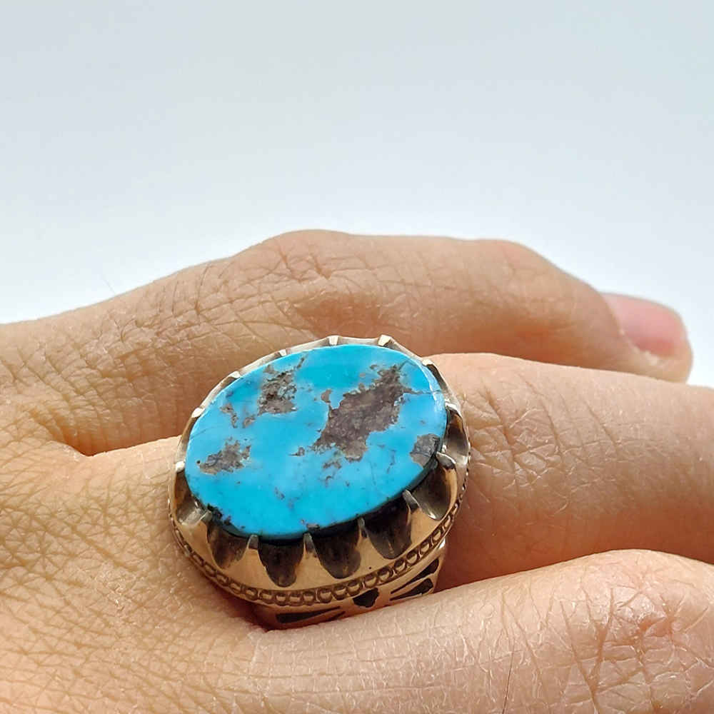 Bague en Argent Persan avec Turquoise de Neyshabur Farima Tavakoli
