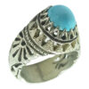 Bague en Argent Persan Faite Main avec Turquoise de Neyshabur Ramin