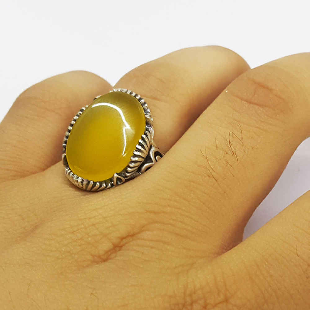 Bague en argent Agate pour homme Élégance Mahtab