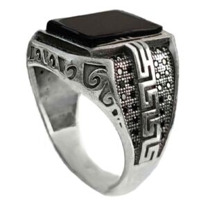 Bague en argent Agate pour homme Élégance Mostafa
