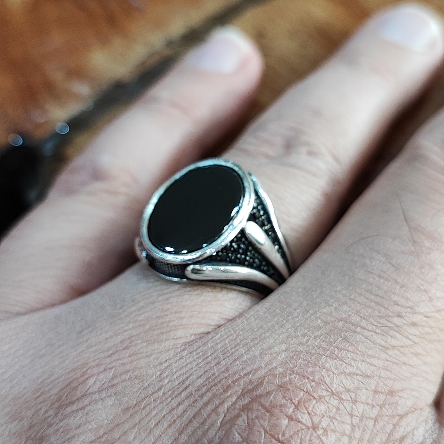 Bague en argent Agate pour homme Élégance Pedram