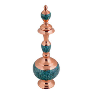 Bouteille décorative en cuivre – Artisanat persan avec incrustation de turquoise Ava