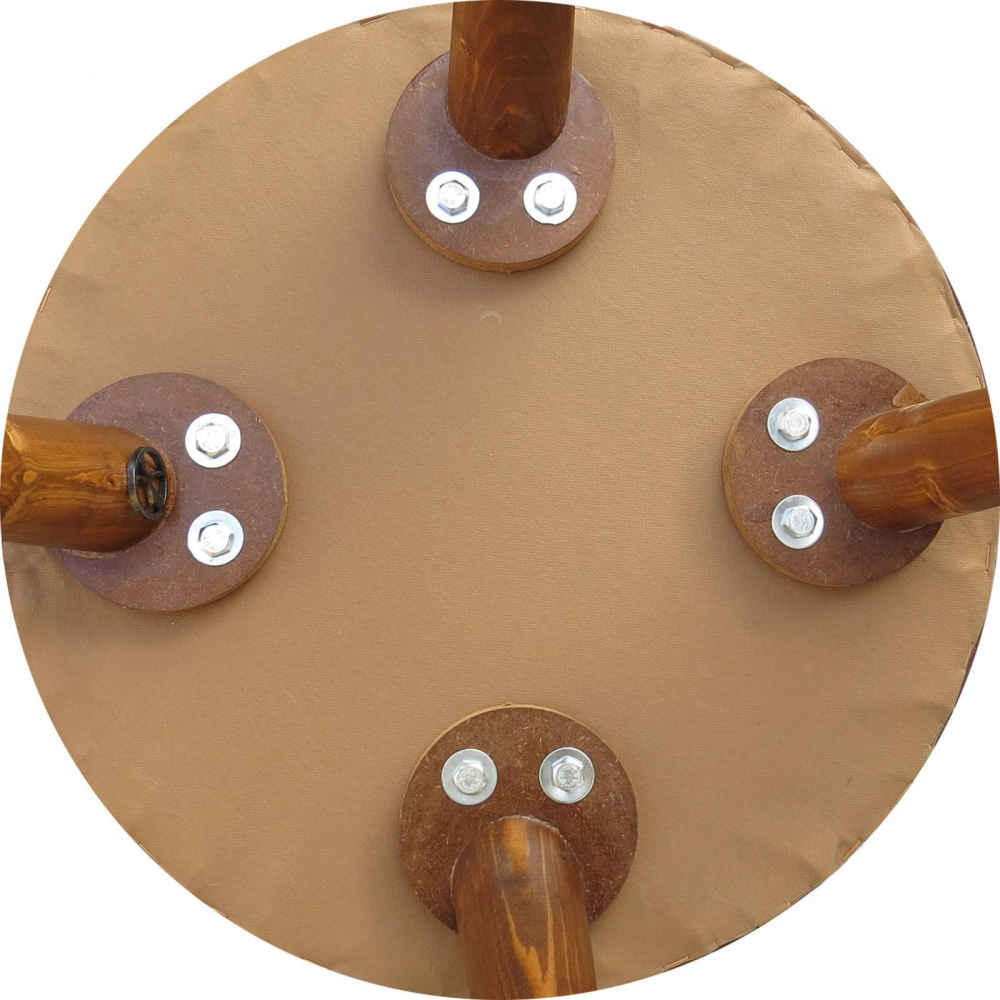 Pouf persan rouge traditionnel avec pieds en bois et tissu en velours Arka