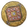 Pouf persan traditionnel avec pieds en bois et tissu en velours Diana