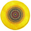 Pouf rond en velours inspiré de l'art persan jaune Toranj