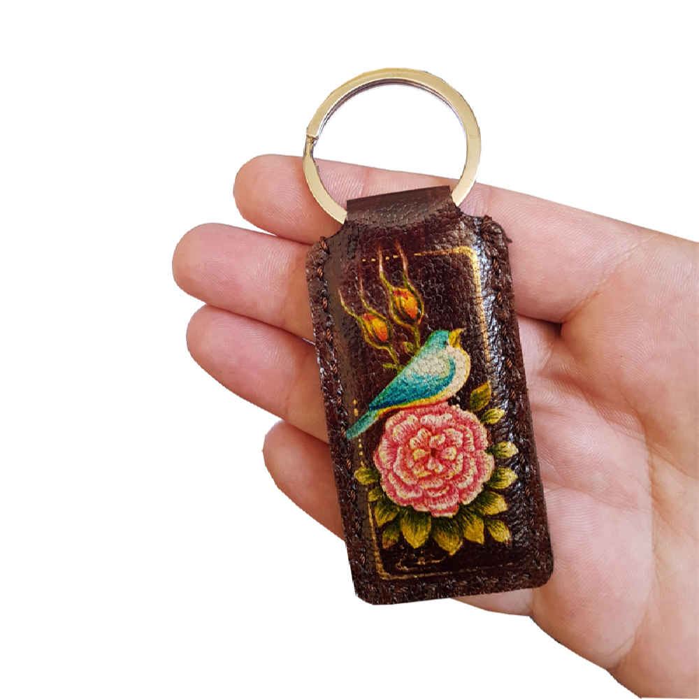 Porte-clé en cuir persan modèle Oiseau