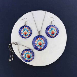 Ensemble de Bijoux Minakari Perse Modèle Lotus