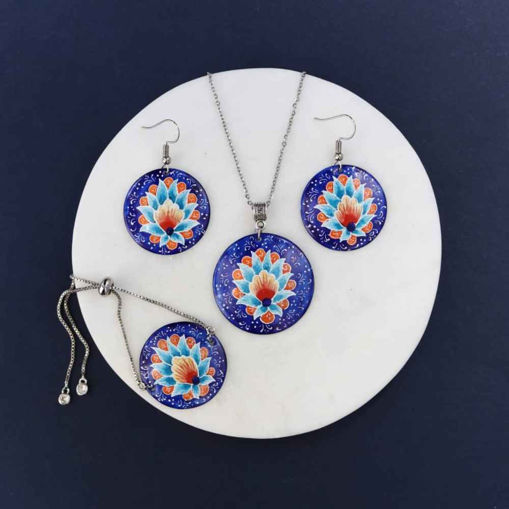 Ensemble de Bijoux Minakari Perse Modèle Lotus