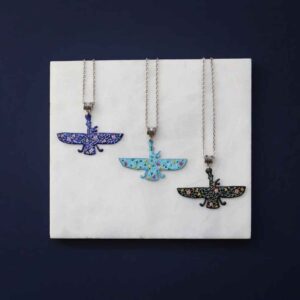 Collier persan minimaliste – Symbole zoroastrien Farvahar