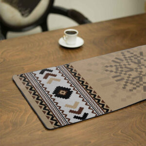 Chemin de table en velours “Persian Elegance” Modèle Crème