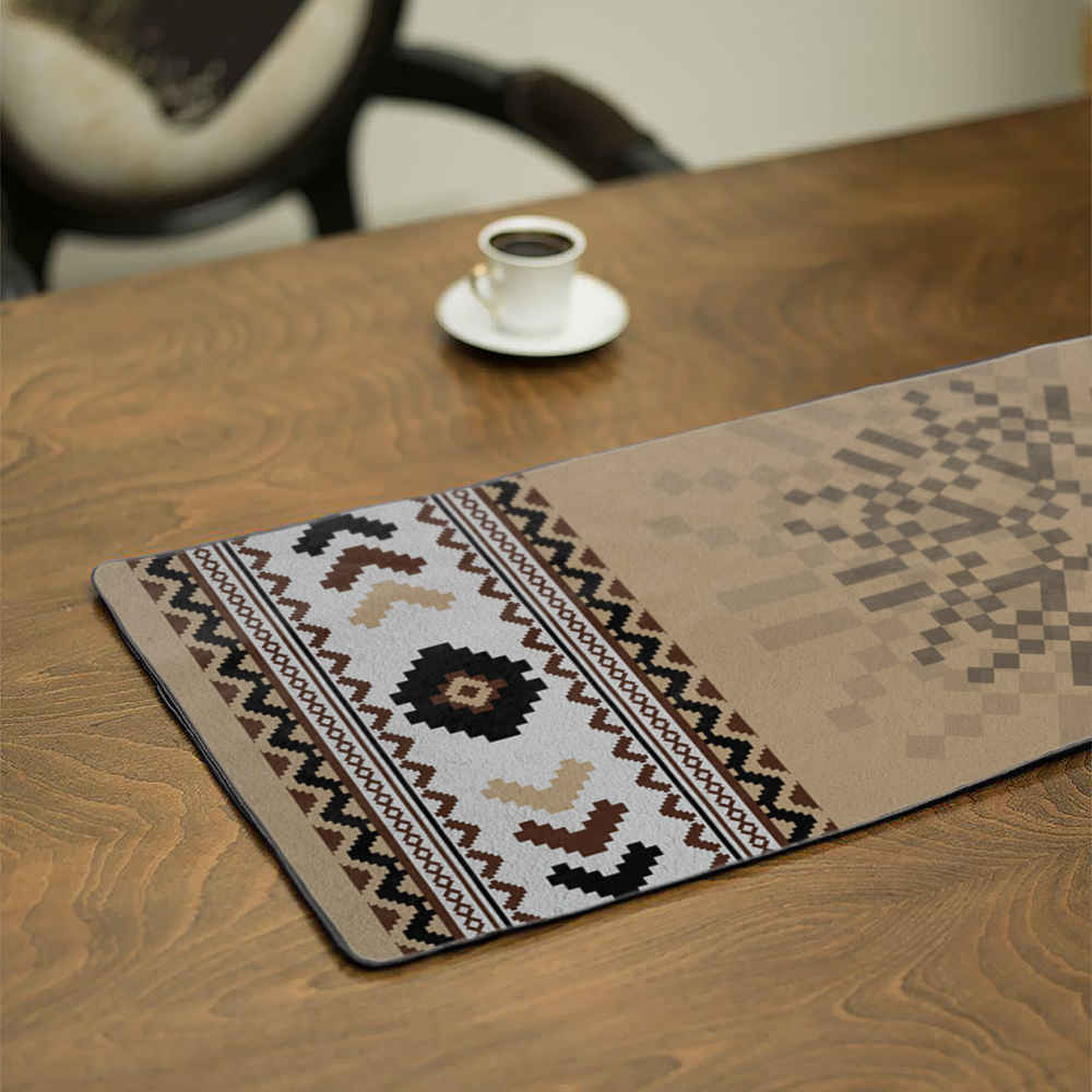 Chemin de table en velours "Persian Elegance" Modèle Crème