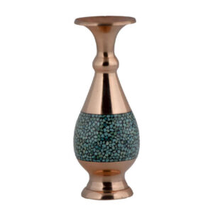 Vase décoratif persan incrusté de turquoise fait main Elham