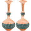 Set de 2 vases décoratifs persans incrustés de turquoise fait main Shokoh