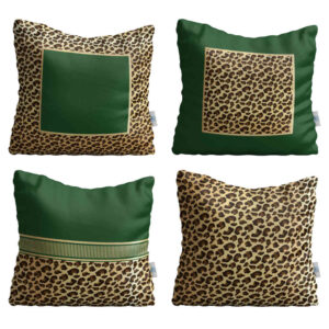 Set de coussins en velours – Design Animal Print (Set de 4)